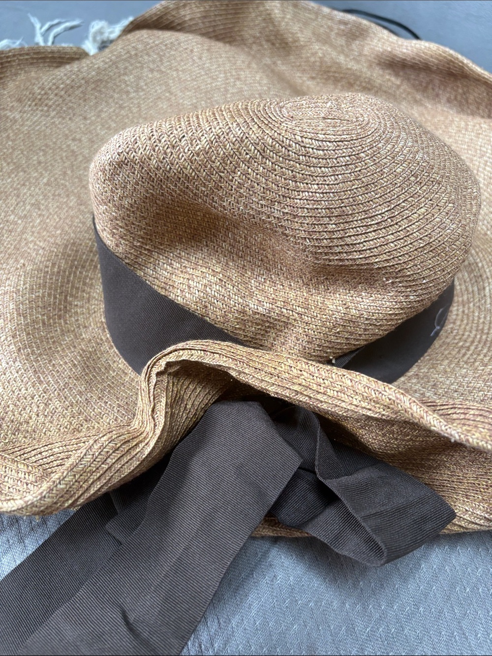 New Filippo Catarzi Wide Brim Raffia Straw Sun Hat SizeM Made in Italy - Picture 7 of 8